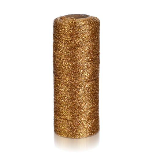 Nogeqi 100M Metallic Kordel Gold, 1mm Goldene Jute Kordel, Metallisch Kordelband Bastelschnur Für DIY Handwerk, Geschenkverpackung, Hochzeitsdekoration Und Weihnachtsschmuck von Nogeqi
