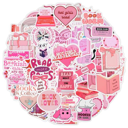 Nogeqi 120 Stück Rosa Bookish Sticker Set, Wasserfeste Book Sticker Pink für Kindle, Rosa Booktok Sticker Aesthetic für Laptop Handy Sammelalbum Skateboard Helm Nogeqi 120 Stück Rosa Bookish Sticker Set, Wasserfeste Book Sticker Pink für Kindle, Rosa Booktok Sticker Aesthetic für Laptop Handy Sammelalbum Skateboard Helm von Nogeqi