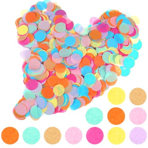Nogeqi 12000 Stück Bunt Konfetti Geburtstag 2.5cm Neon Konfetti Streudeko Geburtstag Mehrfarbig Runde Streudeko Tischdeko Papierkonfetti Mehrfarbig Runde für Hochzeit Party Karneval Weihnachten(100g) von Nogeqi
