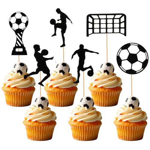 Nogeqi 24 Stück Kuchen Deko Fußball, Muffin Deko Fussball, Glitzernde Fußball Party Cupcake Toppers, Exquisit Football Tortendeko, Fussball Topper Dekoration Für Sportparty Jungen Geburtstag Mitgebsel Nogeqi 24 Stück Kuchen Deko Fußball, Muffin Deko Fussball, Glitzernde Fußball Party Cupcake Toppers, Exquisit Football Tortendeko, Fussball Topper Dekoration Für Sportparty Jungen Geburtstag Mitgebsel von Nogeqi