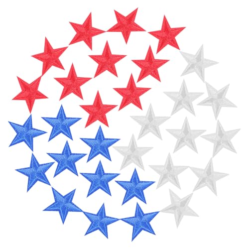 Nogeqi 30 Stück Stern-Aufnäher, zum Aufbügeln, Sternform, bestickte Flicken zum Aufnähen für Kleidung, Hüte, Jacken, Rucksäcke, Sterndekoration, Unabhängigkeitstag-Applikationen (weiß, blau, rot) Nogeqi 30 Stück Stern-Aufnäher, zum Aufbügeln, Sternform, bestickte Flicken zum Aufnähen für Kleidung, Hüte, Jacken, Rucksäcke, Sterndekoration, Unabhängigkeitstag-Applikationen (weiß, blau, rot) von Nogeqi