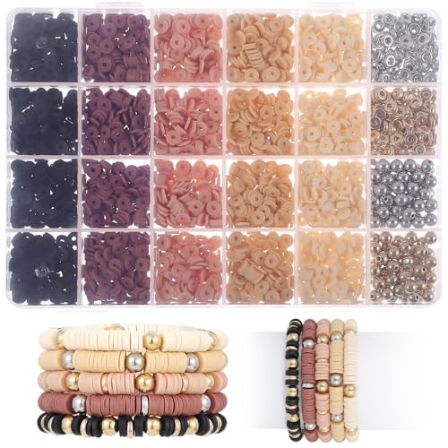 Nogeqi 3200-teiliges Set zur Herstellung von Armbändern aus Ton mit goldfarbenen und silberfarbenen Perlen, Freundschaftsarmband-Sets zur Schmuckherstellung, Freundschaftsset zum Basteln Nogeqi 3200-teiliges Set zur Herstellung von Armbändern aus Ton mit goldfarbenen und silberfarbenen Perlen, Freundschaftsarmband-Sets zur Schmuckherstellung, Freundschaftsset zum Basteln von Nogeqi