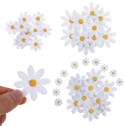 Nogeqi 40 Stück weiße Gänseblümchen-Aufnäher zum Aufbügeln für Kleidung, 4 Größen, niedliche Stickerei-Applikation, Blumenaufnäher für Frauen, Mädchen, Jeans, Taschen, Hüte, DIY-Dekoration, 1,2 cm Nogeqi 40 Stück weiße Gänseblümchen-Aufnäher zum Aufbügeln für Kleidung, 4 Größen, niedliche Stickerei-Applikation, Blumenaufnäher für Frauen, Mädchen, Jeans, Taschen, Hüte, DIY-Dekoration, 1,2 cm von Nogeqi