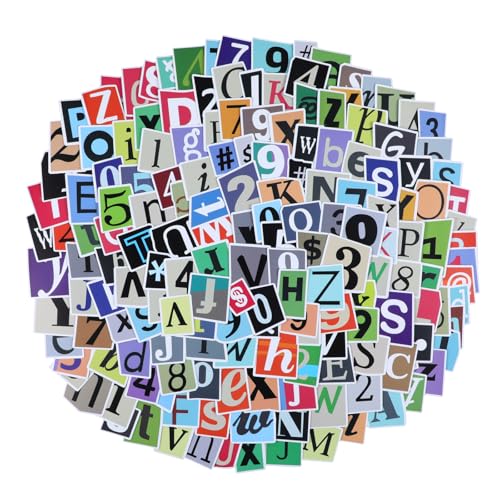 Nogeqi 400 Stück Selbstklebende Buchstaben Aufkleber 4cm Vintage Klebebuchstaben Wasserdicht Klebezahlen Letter Sticker Buchstaben Scrapbook Stickers für DIY Scrapbooking Laptop Briefkästen Journaling von Nogeqi