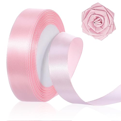 Nogeqi 44M Rosa Geschenkband Breit 20mm, Schleifenband Hochzeit Rosa Satinband Satin Ribbon Seidenband Geschenkbänder Seidenbänder für Geburtstage Diy-Projekte von Nogeqi