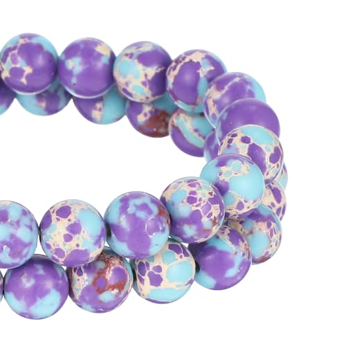 Nogeqi 47 Stück lila-blaue natürliche Sediment-Jaspisperlen, 8 mm, runde Edelsteinperlen für Schmuckherstellung, Armbänder, Halsketten, Ohrringe, Bastelarbeiten Nogeqi 47 Stück lila-blaue natürliche Sediment-Jaspisperlen, 8 mm, runde Edelsteinperlen für Schmuckherstellung, Armbänder, Halsketten, Ohrringe, Bastelarbeiten von Nogeqi