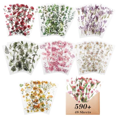 Nogeqi 590 Stück Vintage Blumen Sticker Fotoalbum, Vintage Bunte Blumen Transparent Aufkleber, Wasserfeste Blume Scrapbooking Aufkleber Für Scrapbook Tagebücher Karten Nogeqi 590 Stück Vintage Blumen Sticker Fotoalbum, Vintage Bunte Blumen Transparent Aufkleber, Wasserfeste Blume Scrapbooking Aufkleber Für Scrapbook Tagebücher Karten von Nogeqi