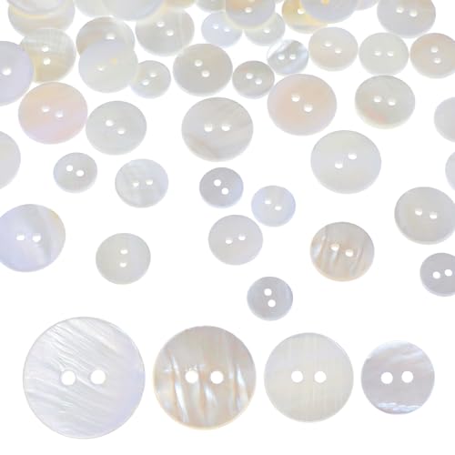 Nogeqi 60 Stück Weiße Perlmutt Knöpfe, 12.5mm/15mm/18mm/20mm Natürlich Schimmernde Knopf, Flach Pearl Buttons, Knöpfe für Strickjacke Kleidung Handwerk Röcke Nogeqi 60 Stück Weiße Perlmutt Knöpfe, 12.5mm/15mm/18mm/20mm Natürlich Schimmernde Knopf, Flach Pearl Buttons, Knöpfe für Strickjacke Kleidung Handwerk Röcke von Nogeqi