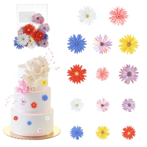 Nogeqi 65 Stück Essbare Blumen Für Torte, Blume Esspapier Tortendeko, Essbar Blüten, Blumen Torten Deko Essbare Cupcake Topper Für Hochzeit Geburtstag von Nogeqi