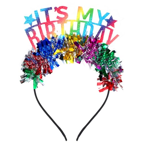 Nogeqi Geburtstagskrone Mädchen Bunte, Glitter Haarreif Happy Birthday Girl, Regenbogen Krone Geburtstag Kopfschmuck Cute Sweet, Quaste Alles Gute zum Geburtstag 'It's My Birthday' Tiara Nogeqi Geburtstagskrone Mädchen Bunte, Glitter Haarreif Happy Birthday Girl, Regenbogen Krone Geburtstag Kopfschmuck Cute Sweet, Quaste Alles Gute zum Geburtstag 'It's My Birthday' Tiara von Nogeqi