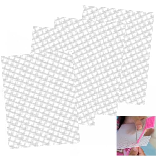Plastikgitterfolien 4 Stück, Netzgewebe für Maskenaugen, weißes Kunststoffnetzleinwand für DIY-Handwerk, Stickerei, Stricken, Häkeln, Kreuzstich, Taschenherstellung Plastikgitterfolien 4 Stück, Netzgewebe für Maskenaugen, weißes Kunststoffnetzleinwand für DIY-Handwerk, Stickerei, Stricken, Häkeln, Kreuzstich, Taschenherstellung von Nokwocy