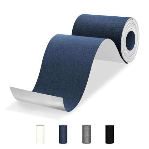 Nokwocy Flicken Selbstklebend Stoff, 10 x 200 cm Leinenstoff Stoff Selbstklebend, Reparaturflicken Textilklebeband für Sofa, Möbel, Autositze, Bürostuhl, Zelt, Vorhang (Marineblau) von Nokwocy