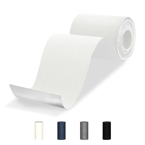 Nokwocy Flicken Selbstklebend Stoff, 10 x 200 cm Leinenstoff Stoff Selbstklebend, Reparaturflicken Textilklebeband für Sofa, Möbel, Autositze, Bürostuhl, Zelt, Vorhang (Weiß) von Nokwocy