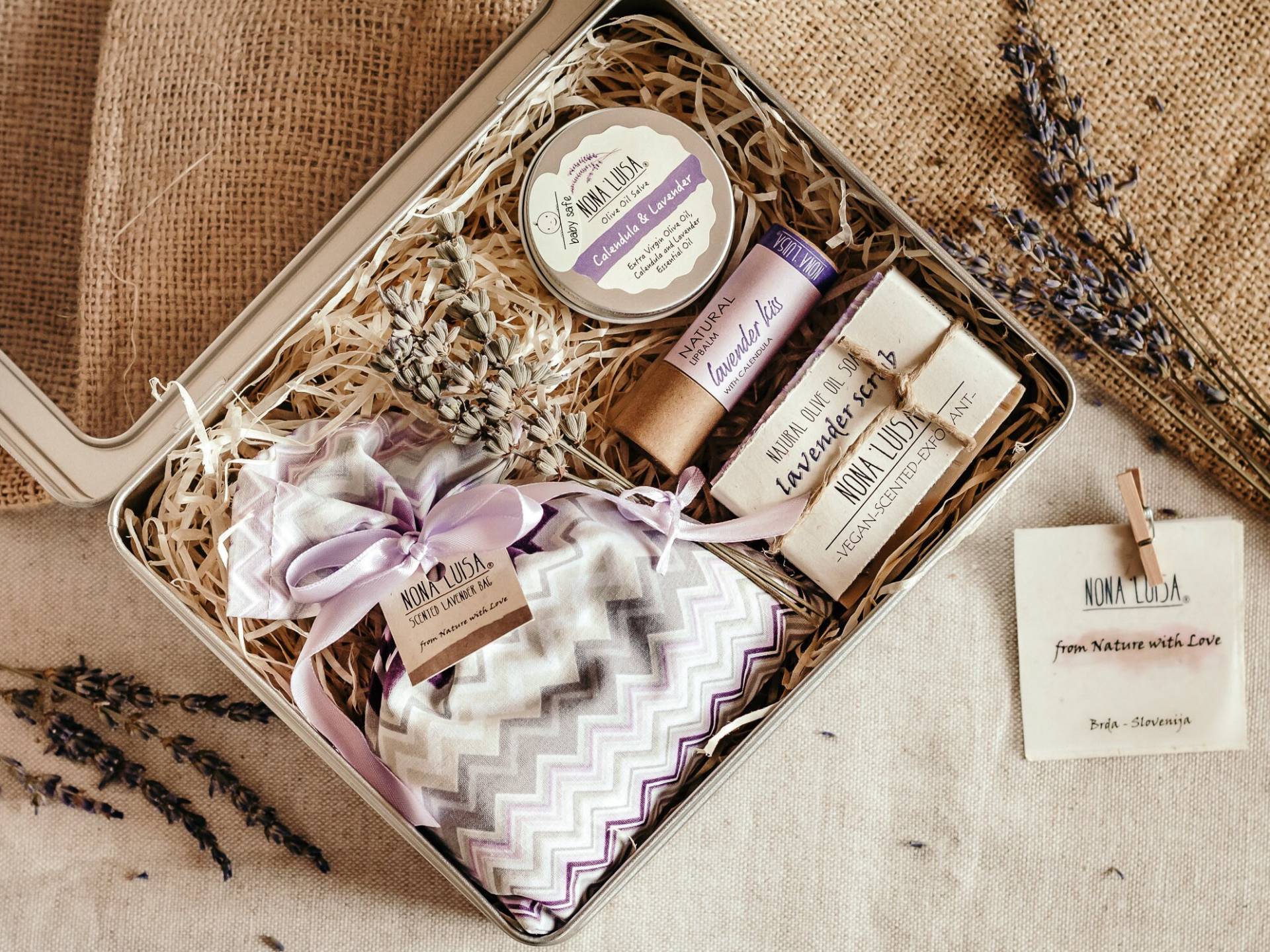 Lavendel Pflege Paket | Geschenkbox Für Sie Geschenkkorb Self Care Erwartete Mama Geschenk Thinking Of You von NonaLuisa