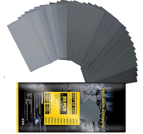 Noosverl Schleifpapier 5000/3000/2000/1500/1200/1000/800/600/320/240/180 feine Körnung Schleifpapier Set,33 Stück Trocken I Nassschleifpapier Set 23 x9.5 cm Noosverl Schleifpapier 5000/3000/2000/1500/1200/1000/800/600/320/240/180 feine Körnung Schleifpapier Set,33 Stück Trocken I Nassschleifpapier Set 23 x9.5 cm von Noosverl