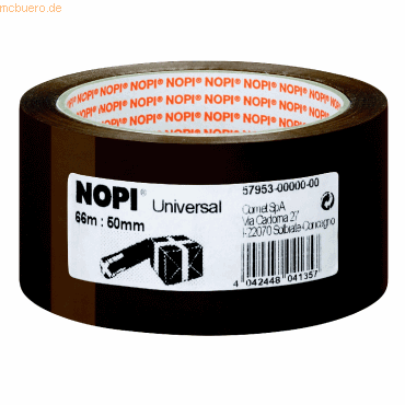 6 x Nopi Packband 50mmx60m PP braun von Nopi