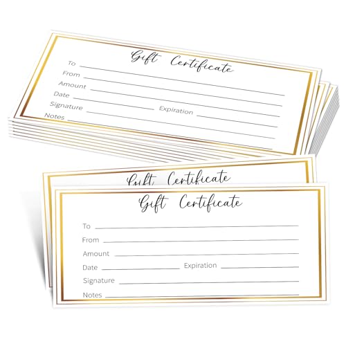 25 goldene Geschenkgutscheine für Geschäft, Blanko-Geschenkgutschein für Salon, Spa, Restaurants, Hochzeit, Geburtstag, Weihnachten, benutzerdefinierte Kundengutscheine, 8,9 x 20,3 cm - 33 cm 25 goldene Geschenkgutscheine für Geschäft, Blanko-Geschenkgutschein für Salon, Spa, Restaurants, Hochzeit, Geburtstag, Weihnachten, benutzerdefinierte Kundengutscheine, 8,9 x 20,3 cm - 33 cm von Nopoben