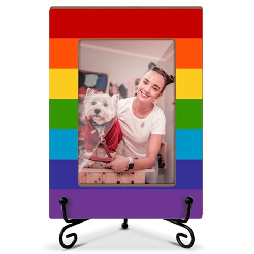 Regenbogen-Bilderrahmen, Holz-Bilderrahmen mit Ständer, Geburtstagsgeschenke für Frauen, Ehefrau, Mutter, Freundin, Großeltern, Heimbüro, Schreibtischdekoration, Fotorahmen, Tischdisplay -xk03 Regenbogen-Bilderrahmen, Holz-Bilderrahmen mit Ständer, Geburtstagsgeschenke für Frauen, Ehefrau, Mutter, Freundin, Großeltern, Heimbüro, Schreibtischdekoration, Fotorahmen, Tischdisplay -xk03 von Nopoben