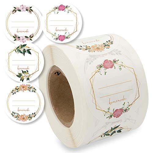 Etiketten Selbstklebend 500 Stück 5cm Ø Klebe-Etiketten zum Beschriften von Einmach-Gläsern, Aufkleber Marmeladenglas Beschriftbar, Gewürzetiketten Rund „Homemade“ Etiketten Selbstklebend 500 Stück 5cm Ø Klebe-Etiketten zum Beschriften von Einmach-Gläsern, Aufkleber Marmeladenglas Beschriftbar, Gewürzetiketten Rund „Homemade“ von Nord Tape