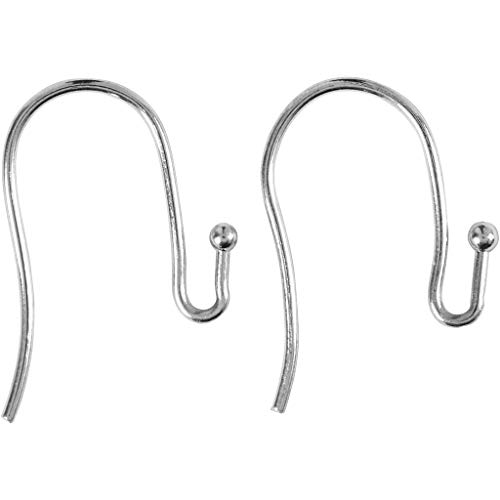 Französische Ohrring-Haken, L: 22 mm, Dicke 1 mm, versilbert, 6Stck. von Creativ Company