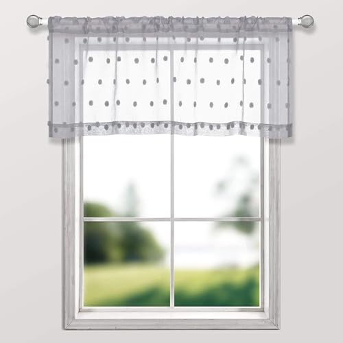 Nordivo Scheibengardinen,Weiß Halbtransparente Vorhänge,Bistrogardine, Küchenvorhang,Vorhänge Küche,Scheibengardinen Kurz,Küchengardinen Landhausstil,Kurzgardine Modern(Gray,H45xW145cm) von Nordivo