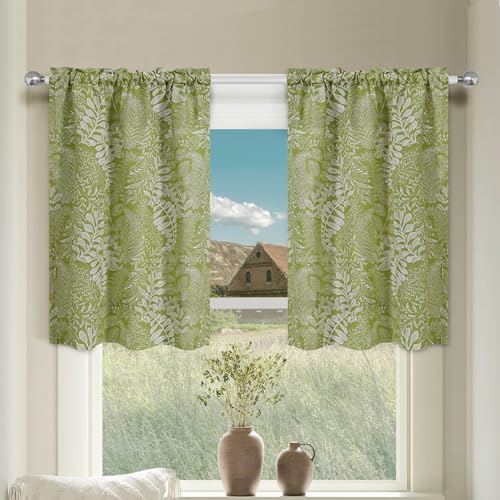 Scheibengardinen Blickdicht,60 cm hoch Bistrogardine Küche,Küchengardinen,Kurzgardine Modern,Vorhänge Kurz,Kleine Gardinen Für Fenster,Scheibengardinen Kinderzimmer,Kurzgardine Mit Schlaufen(Green,W6 Scheibengardinen Blickdicht,60 cm hoch Bistrogardine Küche,Küchengardinen,Kurzgardine Modern,Vorhänge Kurz,Kleine Gardinen Für Fenster,Scheibengardinen Kinderzimmer,Kurzgardine Mit Schlaufen(Green,W6 von Nordivo