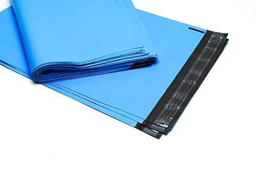 100 Farbige Folien-Versandtaschen - Bunte Klappenbeutel mit Selbstklebeverschluß, unbedruckt, LDPE, recycelbar Format 300 x 410, Farbe hellblau von Nordwerk