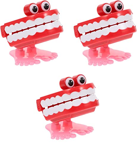 Norhogo 3 Stücke Zähne Spielzeug Aufziehspielzeug, Spielzeug Zähne Augen Aufziehfigur Laufende Zähne Laufendes Gebiss Zahnarzt Geschenk, Weihnachten Geburtstag Mitgebsel Geschenke von Norhogo