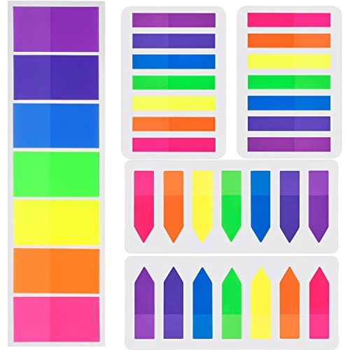 Norhogo 700 Stück Flaggen Index Tabs, 3 Größen Haftmarker, Beschriftbare Etiketten Seite Marker Lesezeichen Text Textmarker Streifen, 7 Farben, 5 Set für Seitenmarkierung von Norhogo