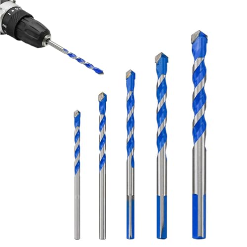 Norhogo Betonbohrer-Set, Fliesenbohrer-Set, Industriestärke, Hartmetallbohrerspitze für Beton, Glas, Ziegel, Kunststoff, Zement, Fliesen, industrielle Stärke, Hartmetall-Bohrspitze, 4–10 mm, 5-teilig von Norhogo