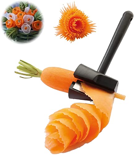 Norhogo Deko spiralschneider praktisch für Möhrenblumen spiralschneider gemüse Tellerdekoration, kreative Küche Fräser Obst Gemüse Slicer Gurke Shredder von Norhogo