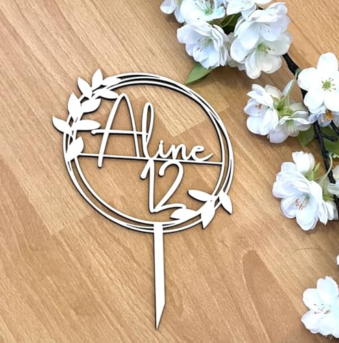 NoriKids Cake-Topper personalisiert & handgefertigt | Tortenstecker aus Holz | Tortendeko Geburtstag | Kranz mit Blättern, Name & Alter | individuelle Geburtstagsdeko | personalisierte Geschenke NoriKids Cake-Topper personalisiert & handgefertigt | Tortenstecker aus Holz | Tortendeko Geburtstag | Kranz mit Blättern, Name & Alter | individuelle Geburtstagsdeko | personalisierte Geschenke von NoriKids