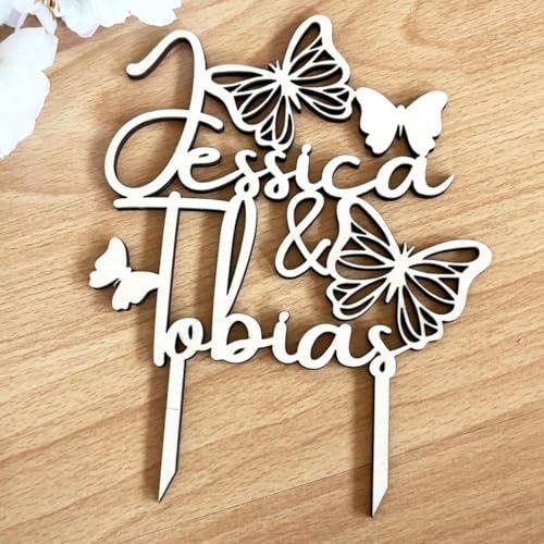 NoriKids Cake-Topper personalisiert & handgefertigt – Tortenstecker aus Holz – Tortendeko Hochzeit – eure Namen & Schmetterlinge – individuelle Hochzeitsdeko – personalisierte Geschenke NoriKids Cake-Topper personalisiert & handgefertigt – Tortenstecker aus Holz – Tortendeko Hochzeit – eure Namen & Schmetterlinge – individuelle Hochzeitsdeko – personalisierte Geschenke von NoriKids