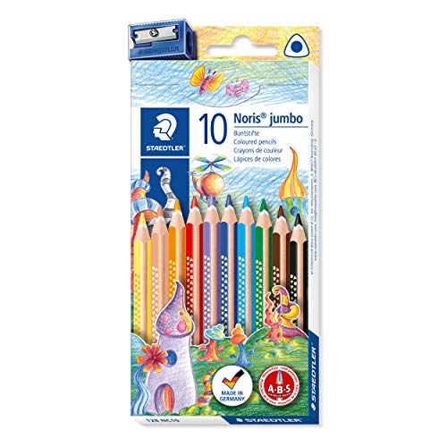 STAEDTLER Noris Club jumbo 128 NC10 Buntstifte, Set mit 10 brillanten Farben STAEDTLER Noris Club jumbo 128 NC10 Buntstifte, Set mit 10 brillanten Farben von Noris Club