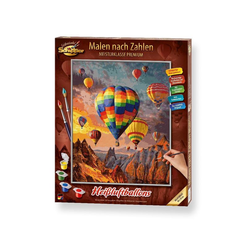 Meisterklasse Premium, Malen Nach Zahlen (Mal-Sets) - Mnz - Heißluftballons von Noris Spiele Malen nach Zahlen