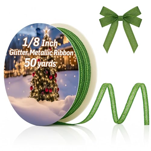Norme Glitzer-Metallband für Bastelarbeiten, 45,7 m, glitzerndes Stoffband, Geschenkverpackung, für Weihnachten, Hochzeit, Geburtstag, Babyparty, Grün, 0,3 cm Norme Glitzer-Metallband für Bastelarbeiten, 45,7 m, glitzerndes Stoffband, Geschenkverpackung, für Weihnachten, Hochzeit, Geburtstag, Babyparty, Grün, 0,3 cm von Norme