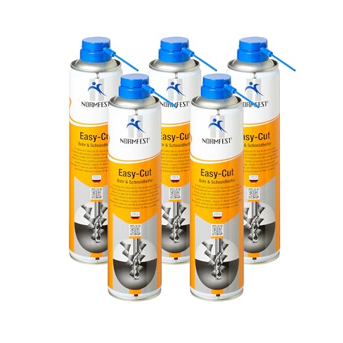 Normfest Easy Cut – Bohr- & Schneidhelfer Spray, reduziert Reibung und Hitze, schützt Werkzeug & Werkstück, haftet auch auf senkrechten Flächen, für Bohren, Fräsen, Sägen, Gewindeschneiden, 5x 350ml Normfest Easy Cut – Bohr- & Schneidhelfer Spray, reduziert Reibung und Hitze, schützt Werkzeug & Werkstück, haftet auch auf senkrechten Flächen, für Bohren, Fräsen, Sägen, Gewindeschneiden, 5x 350ml von Normfest