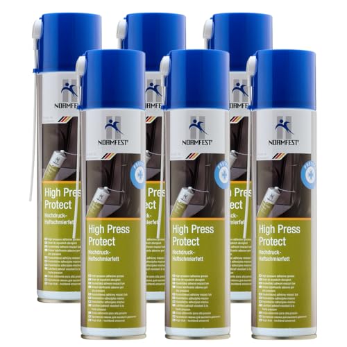 Normfest High Press Protect – Umweltfreundliches Hochdruck-Haftschmierfett mit starkem Korrosionsschutz für Lager, Gelenke, Ketten und sensible Einsatzbereiche, 6x 400ml von Normfest