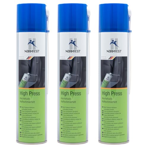 Normfest High Press transparent – Hochdruck-Haftschmierfett für Fahrzeuge & Maschinen, starke Haft- und Kriecheigenschaften, wasser- & schmutz., NSF-H1 zertifiziert für Lebensmittelindustrie, 3x 400ml von Normfest