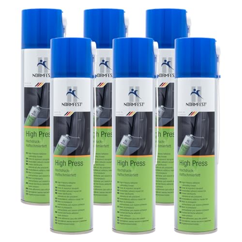 Normfest High Press transparent – Hochdruck-Haftschmierfett für Fahrzeuge & Maschinen, starke Haft- und Kriecheigenschaften, wasser- & schmutz., NSF-H1 zertifiziert für Lebensmittelindustrie, 6x 400ml von Normfest