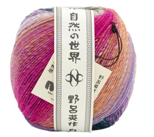 Noro Saiun Regenbogen Garn, Wolle mit Farbverlauf, Häkelwolle, Strickgarn, 150g, 70% Wolle, 30% Polyamid, Nadelstärke 3,5-4,5mm (# 01 Yuki) von Noro
