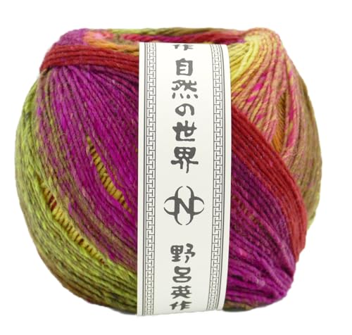 Noro Saiun Regenbogen Garn, Wolle mit Farbverlauf, Häkelwolle, Strickgarn, 150g, 70% Wolle, 30% Polyamid, Nadelstärke 3,5-4,5mm (# 03 Aisusuku) von Noro