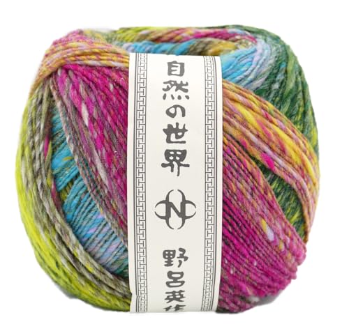 Noro Saiun Regenbogen Garn, Wolle mit Farbverlauf, Häkelwolle, Strickgarn, 150g, 70% Wolle, 30% Polyamid, Nadelstärke 3,5-4,5mm (# 10 Bara) von Noro