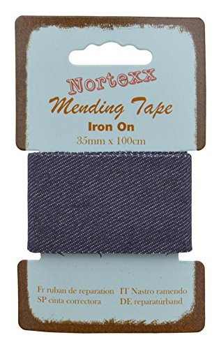 Nortexx NMT/6 Reparaturband zum Aufbügeln, Dark Denim, 100% Baumwolle, Dunkles Jeansblau, 14 x 8 x 1 cm Nortexx NMT/6 Reparaturband zum Aufbügeln, Dark Denim, 100% Baumwolle, Dunkles Jeansblau, 14 x 8 x 1 cm von Nortexx