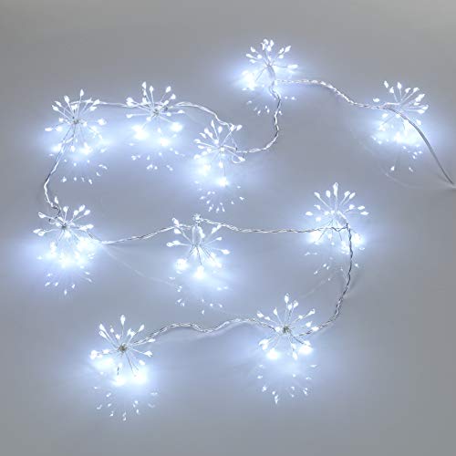 Northpoint 200 LED Lichterkette Weihnachten Sparkling Leuchtball 180cm lang/Feuerwerk/Pusteblume mit 5m Zuleitung für den Innenbereich (Kaltweiß) von Northpoint