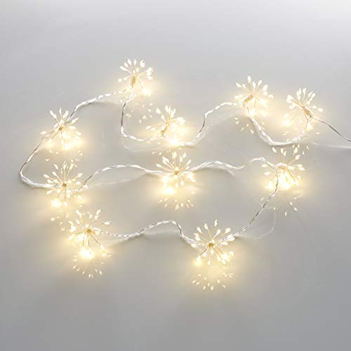 Northpoint 200 LED Lichterkette Weihnachten Sparkling Leuchtball 180cm lang/Feuerwerk/Pusteblume mit 5m Zuleitung für den Innenbereich (Warmweiß) von Northpoint