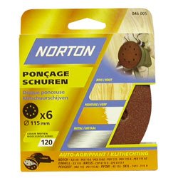 Norton Set von 6 Lochscheibe 6 Löcher selbsthaftendem Ø 115 Korn 50 von Norton