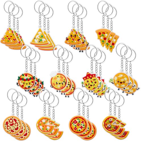 Nosiny Pizza-Schlüsselanhänger, Lebensmittel-Schlüsselanhänger, verschiedene Stile und Farben, Pizza-Partyzubehör, Partyzubehör, 36 Stück Nosiny Pizza-Schlüsselanhänger, Lebensmittel-Schlüsselanhänger, verschiedene Stile und Farben, Pizza-Partyzubehör, Partyzubehör, 36 Stück von Nosiny