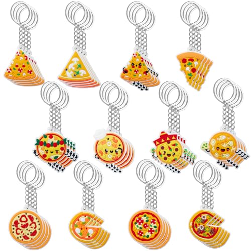 Nosiny Pizza-Schlüsselanhänger, Lebensmittel-Schlüsselanhänger, verschiedene Stile und Farben, Pizza-Partyzubehör, Partyzubehör, 48 Stück Nosiny Pizza-Schlüsselanhänger, Lebensmittel-Schlüsselanhänger, verschiedene Stile und Farben, Pizza-Partyzubehör, Partyzubehör, 48 Stück von Nosiny