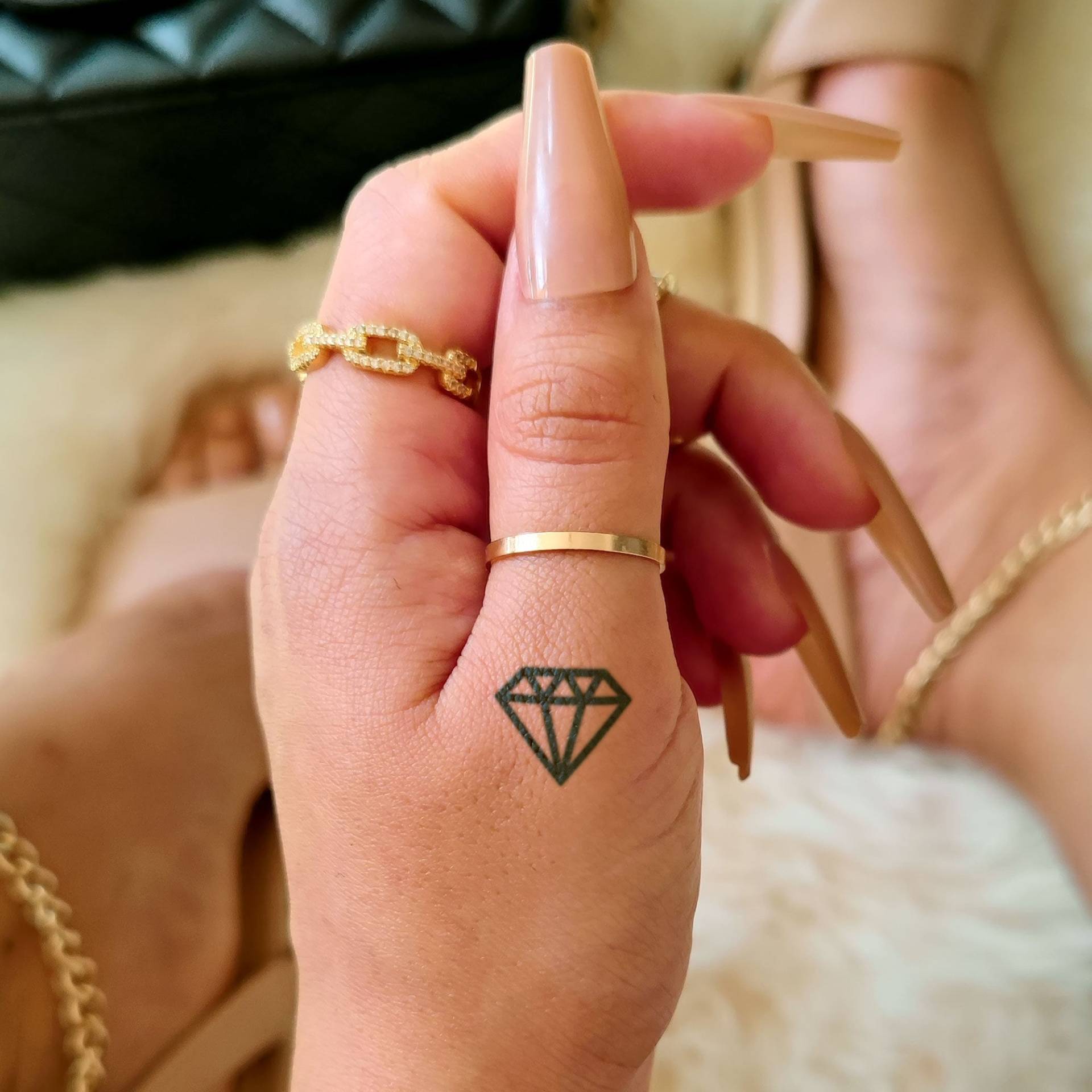 Winziger Diamant X 2 | Semi-Permanent Tattoo Wasserfester Wochen Temporäres Geschenkidee Jagua Henna Tatouage Temporaire von NotaTattoo
